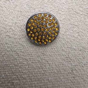 Round Gold Rhinestone Snap Button Accent (1876)